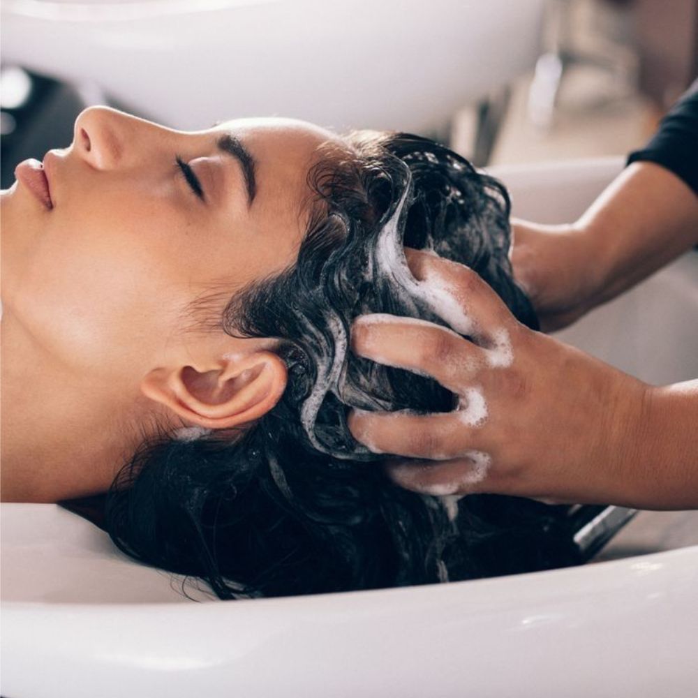 washing hair botox