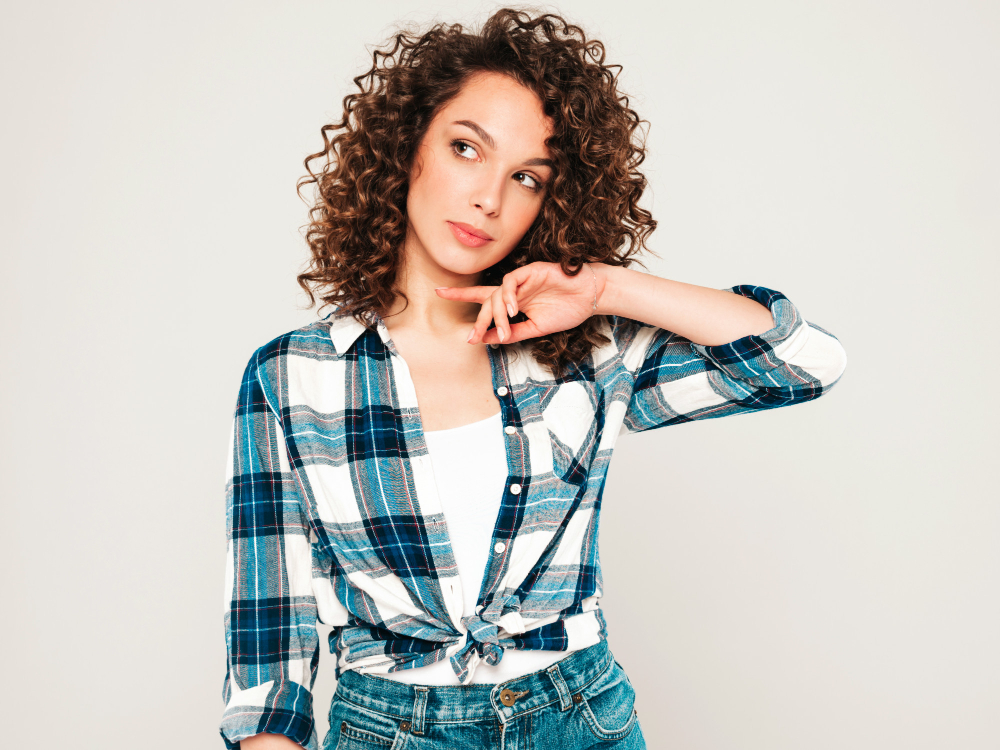 classic curled bangs