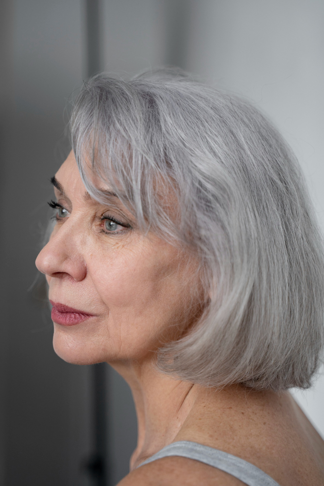 gray hair cut and style