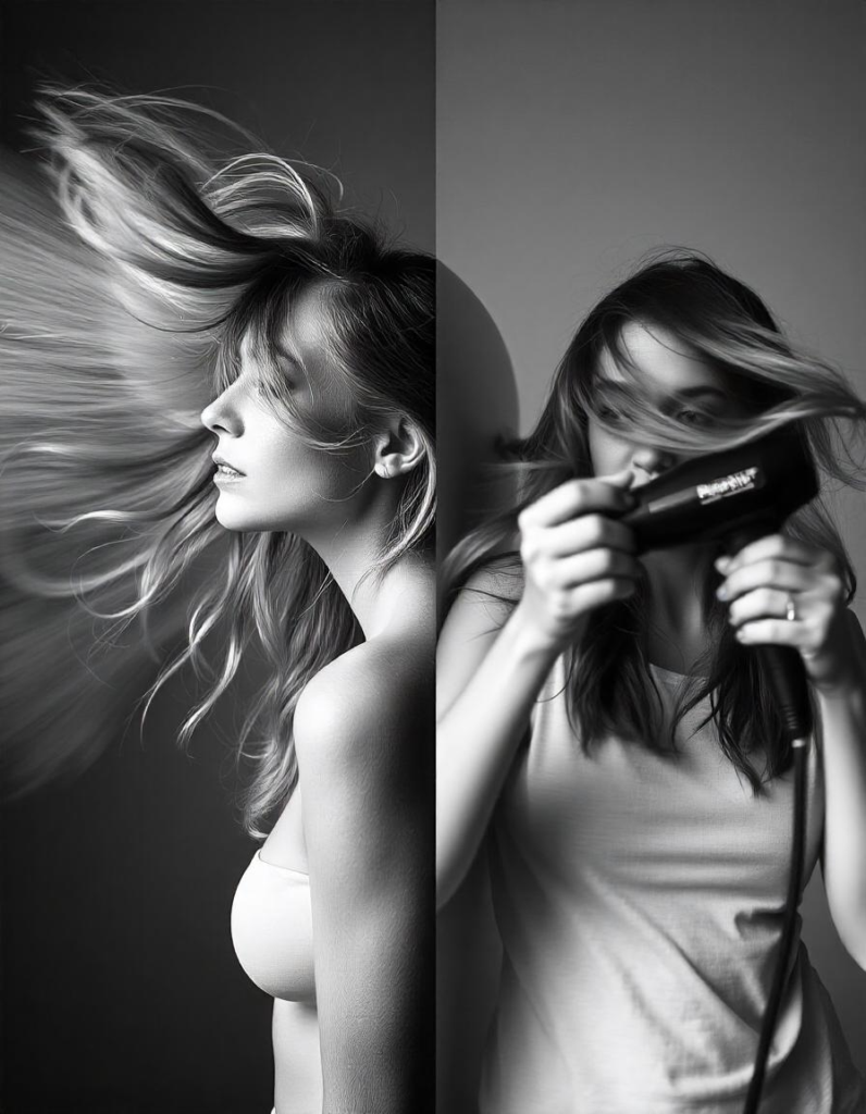 air drying or blow drying