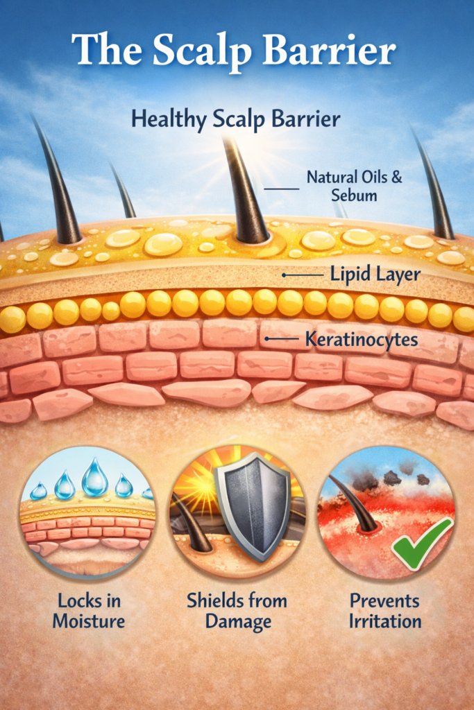 Hair Not Growing? Cause, Fixes & Growth Boost Guide 3 Scalp barrier