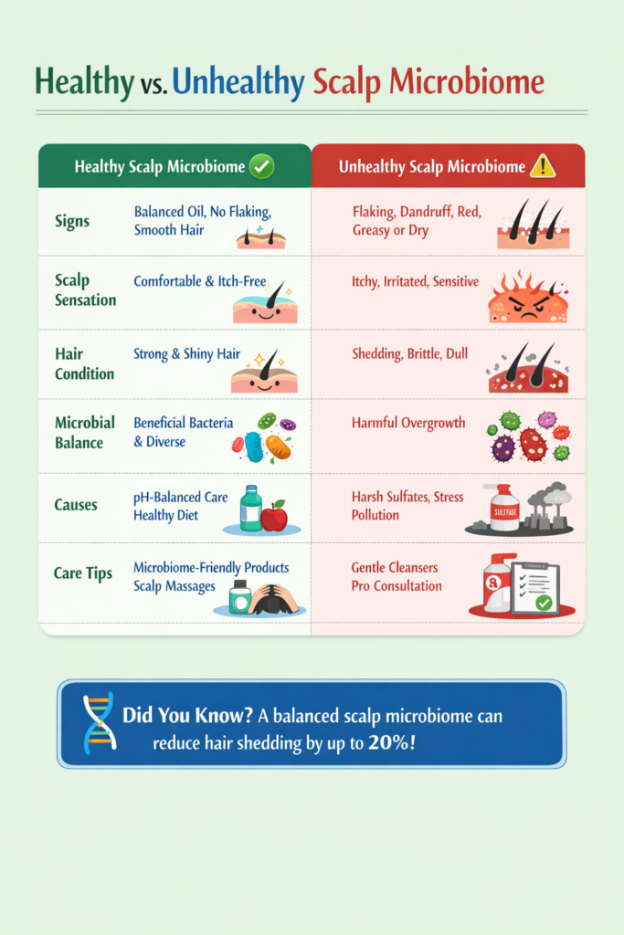 healthy vs unhealthy scalp microbiome